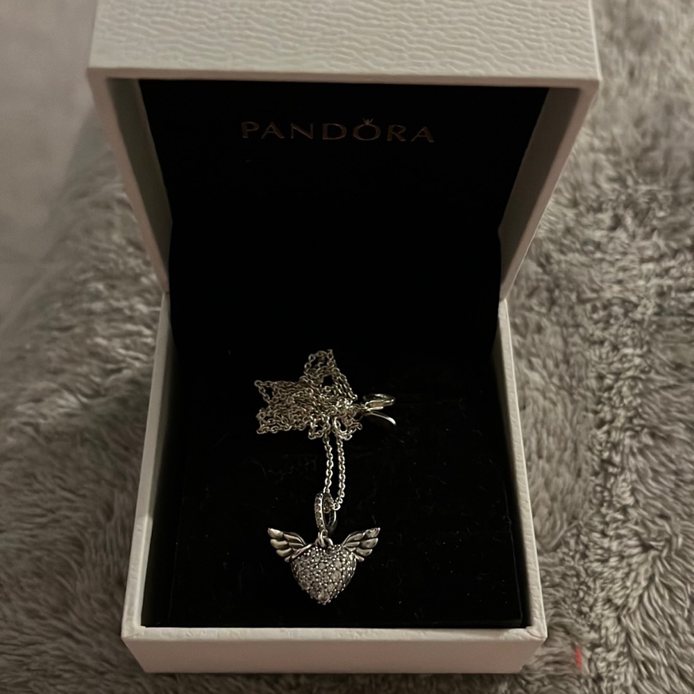 Pandora angel heart necklace